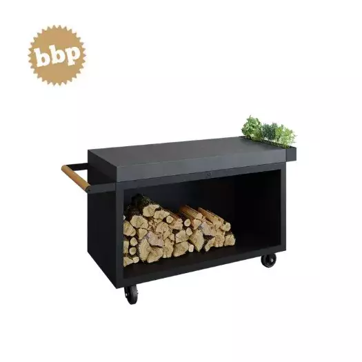 Mesa com espaço de armazenamento com tampo preto - Mise en Place Mesa preta 135 OFYR PRO Cerâmica cinzenta escura