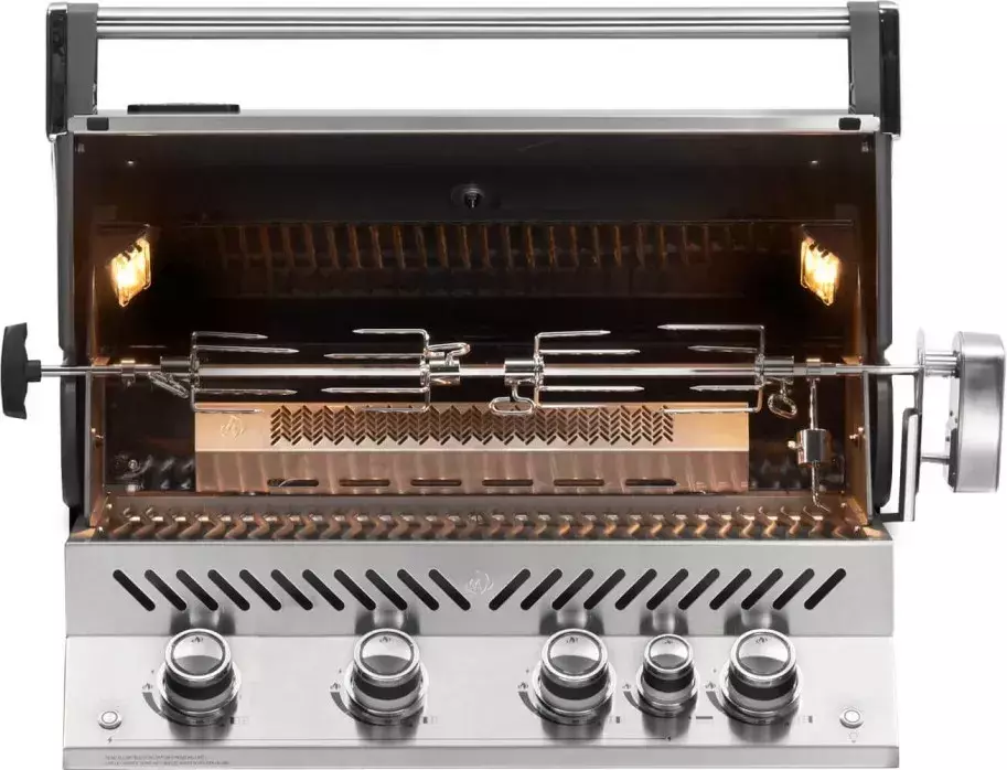 Barbecue de encastrar Napoleon Prestige PRO 500 com queimador traseiro de infravermelhos a Gás natural