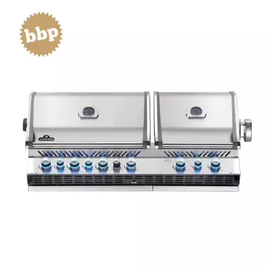 BARBACOA NAPOLEON PRESTIGE PRO 825 PARA ENCASTAR CON QUEMADOR INFRARROJO TRASERO E INFERIOR - INOX