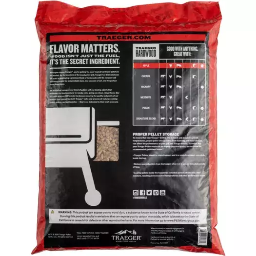 Saco 9 KG Pellets de madeira de maçã Traeger