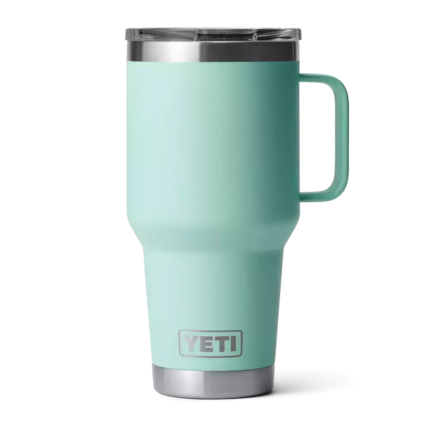 Caneca de viagem de aço inoxidável Yeti Rambler 887 ml espuma do mar verde