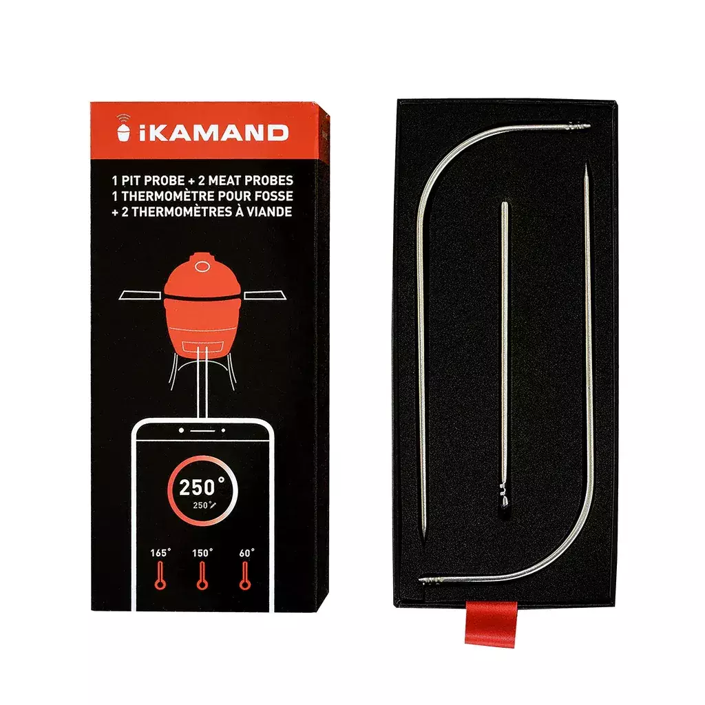 IKamand embalagem de 1 sonda de fosso e 2 sondas de carne para barbecues Kamado Joe